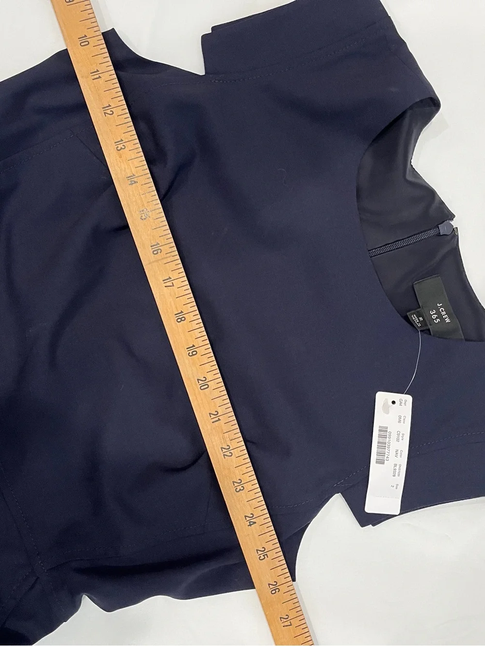 J. Crew Navy Cap-Sleeve Sheath Dress